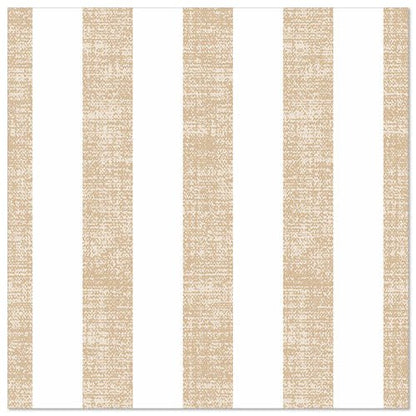 The PAPSTAR 50 napkins "ROYAL Collection" 1/4-fold (40x40 cm) by PAPSTAR GmbH with their square pattern of alternating sand-beige and white stripes give any set table an elegant and noble touch.