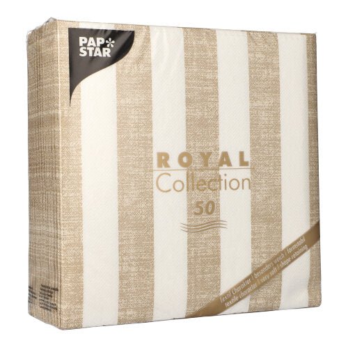 A pack of 50 PAPSTAR "ROYAL Collection" napkins (1/4-fold, 40 x 40 cm, sand) from PAPSTAR GmbH.