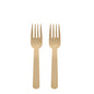 Two PAPSTAR bamboo forks "pure", 14 cm, lie side by side on a plain white background.