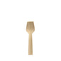 A single PAPSTAR bamboo ice cream spoon "pure", 9.2 cm, with a flat rectangular design stands vertically on a plain white background. This eco-friendly utensil from PAPSTAR GmbH is ideal for the sustainable kitchen.