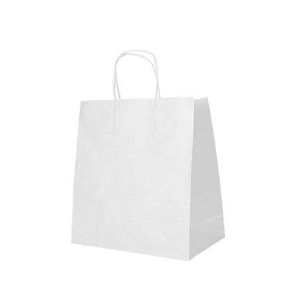 A PAPSTAR 25 paper carrier bags with twisted handles from PAPSTAR GmbH stands upright against a white background.