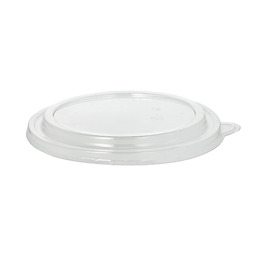 The Starpak 50 lid for salad bowls is a transparent, round PET lid (2 cm high) with a small tear-off tab, depicted against a white background.