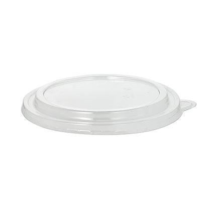 The Starpak 50 lid for salad bowls is a transparent, round PET lid (2 cm high) with a small tear-off tab, depicted against a white background.