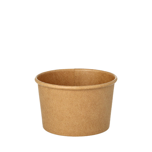 The Starpak soup cup (25 pieces, round, 230 ml, Ø 9.8 cm · 6 cm) made of brown cardboard impresses with smooth sides and a simple design without visible markings - depicted against a white background.