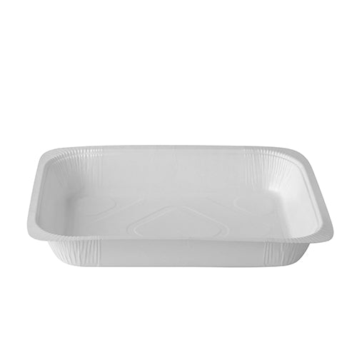 Die Starpak 180 Siegelschalen sind eine weiße, rechteckige Kartonschale (1200 ml, 4,2 x 18,9 x 24,8 cm) mit leicht erhöhten, abgerundeten Kanten, ideal für den Gastronomiegebrauch und werden im Karton zu 180 Stück geliefert.