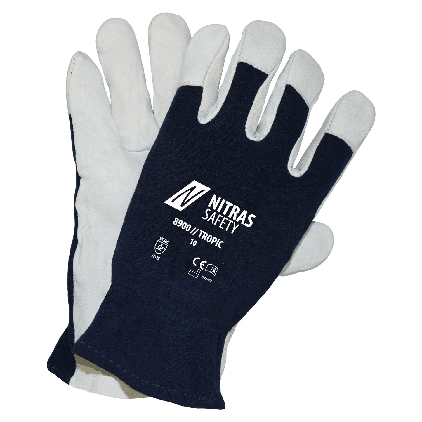 NITRAS TROPIC, mechanic gloves, gray / dark blue
