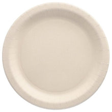 The PAPSTAR 50 plate, agricultural residues "pure" round white by PAPSTAR GmbH is a simple, round white disposable plate with a fluted edge - an environmentally friendly way to serve food.