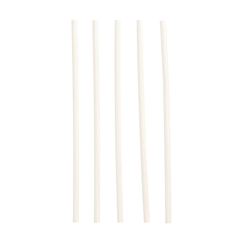 Five PAPSTAR 100 paper straws (Ø 6 mm) by PAPSTAR GmbH are arranged vertically in a row on a plain white background.