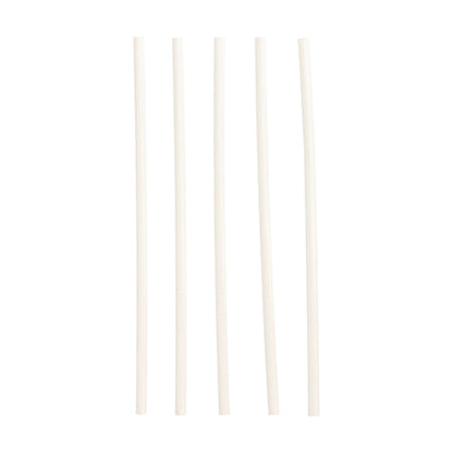 Five PAPSTAR 100 paper straws (Ø 6 mm) by PAPSTAR GmbH are arranged vertically in a row on a plain white background.