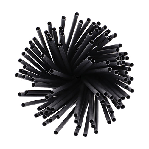 A bundle of PAPSTAR 100 straws, paper Ø 6 mm from PAPSTAR GmbH stands vertically in a circular arrangement, viewed from above, on a white background.