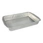 A set of 5 rectangular Starpak aluminum baking pans (3.15 l, 5 x 25 x 36.6 cm, silver) with a smooth interior and rounded edges, wrapped in shrink wrap, presented on a plain white background.