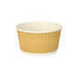 Pictured is a PAPSTAR round soup cup (11 cm) from PAPSTAR GmbH with a brown/white ripple wall design on a white background. The set contains 25 pieces.
