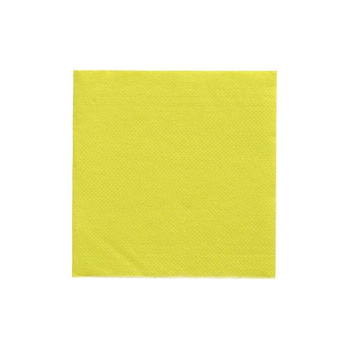 A single PAPSTAR napkin 1/4-fold, 24x24 cm in lime green from the "DAILY Collection" (20 pieces), by PAPSTAR GmbH, lies flat on a white surface - unused, with visible texture - ideal for a stylish table decoration.