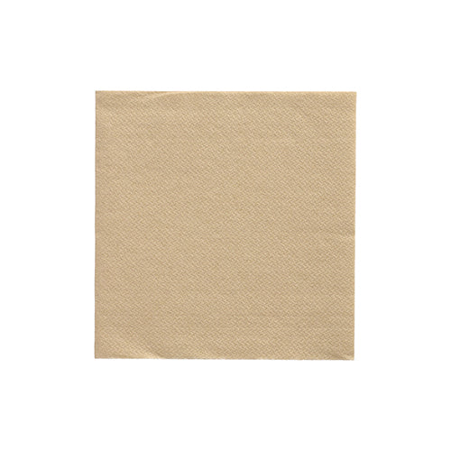 The plain-colored, square napkin "PAPSTAR napkins 1/4 fold, 24x24 cm sand" from the DAILY Collection (20 pieces) of PAPSTAR GmbH stands centrally on a white background, showing a subtle, textured pattern without visible design or logo.