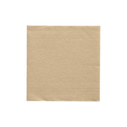The plain-colored, square napkin "PAPSTAR napkins 1/4 fold, 24x24 cm sand" from the DAILY Collection (20 pieces) of PAPSTAR GmbH stands centrally on a white background, showing a subtle, textured pattern without visible design or logo.