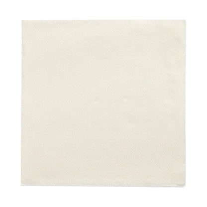 Depicted is a white, square PAPSTAR 20 napkins "DAILY Collection" 1/4-fold (32x32 cm) napkin from PAPSTAR GmbH unused on a white background with a subtle texture pattern – perfect for a stylish table decoration.