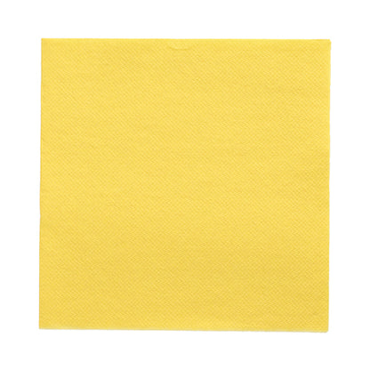 A PAPSTAR 20 napkins “DAILY Collection” 1/4-fold (32x32 cm) napkin by PAPSTAR GmbH, in yellow with a subtle texture pattern and straight edges, lies flat on a white background – perfect for elegant table decoration.