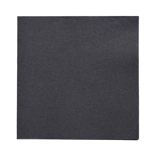 A single black napkin 32x32 cm from the DAILY Collection by PAPSTAR GmbH, 1/4-folded, on white – ideal for a stylish, modern table decoration.