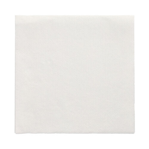 A simple white PAPSTAR 150 napkins "DAILY Collection" paper napkin (32 x 32 cm, 1/4 fold) from PAPSTAR GmbH is unfolded and laid flat on a white background, highlighting its clean texture and surface.