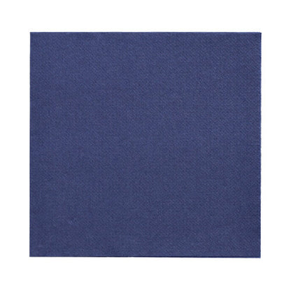 Pictured are simple, dark blue PAPSTAR 150 napkins "DAILY Collection" 1/4-fold 32x32 cm by PAPSTAR GmbH on a white background.
