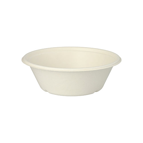 The 25 "pure" bowls of PAPSTAR GmbH are round, white disposable bowls (Ø 17 cm) made from biodegradable sugarcane, displayed against a white background.