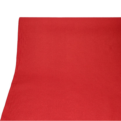 A close-up of the tablecloth, fabric-like, PV-Tissue Mix "ROYAL Collection" (20 m x 1.18 m) from PAPSTAR GmbH in bright red on a white background highlights its elegant, smooth texture and high-quality appearance.