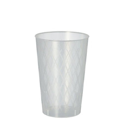 The Starpak 40 reusable glasses for apple wine (0.25 l, Ø 7 cm, 10.5 cm) are unbreakable plastic cups with a subtle diamond pattern – perfect for apple wine and as a sustainable option in shrink wrap (40 pieces).