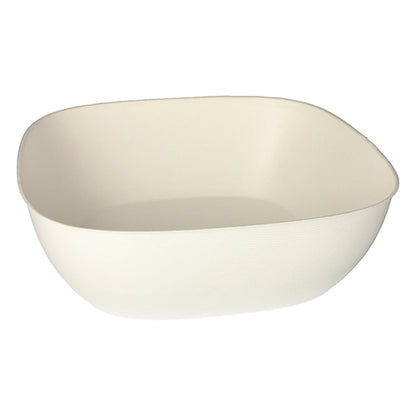 The PAPSTAR sugarcane bowls, 10 cm, white, "Belle Vie" (6 pieces) by PAPSTAR GmbH are biodegradable white, square bowls with rounded edges - ideal for a sustainably set table.