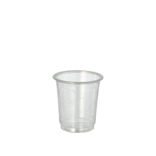 The Starpak 40 Glass Set for schnapps made of crystal-clear PET by Starpak stands empty and upright against a white background – stable schnapps glasses for versatile use.