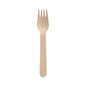 A single PAPSTAR GmbH fork "pure" made of wood (16 cm), environmentally friendly and stable, is seen on a white background.