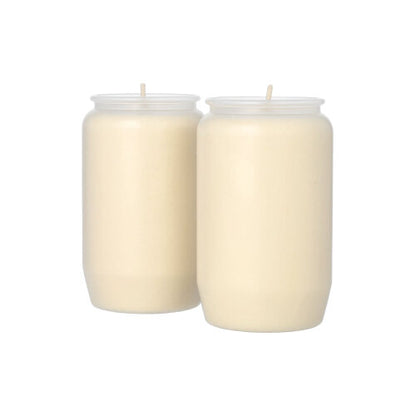 Two PAPSTAR composition oil lights Ø 5.8 cm in a transparent casing (2 pieces, PAPSTAR GmbH) stand side by side against a white background, creating atmospheric lighting.