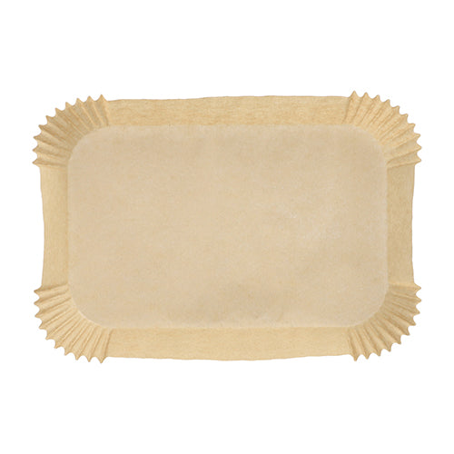 The 100 baking papers for square air fryers from PAPSTAR GmbH are rectangular, unbleached, non-stick baking papers with wavy edges - ideal for air fryers.