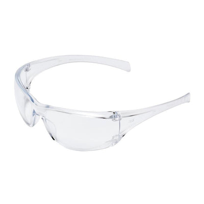 The 3M™ Virtua™ Safety Glasses AP from 3M Deutschland GmbH is a clear plastic safety glasses with wraparound lenses and transparent frame for comfortable, unobstructed eye protection; pictured without branding on a plain white background.