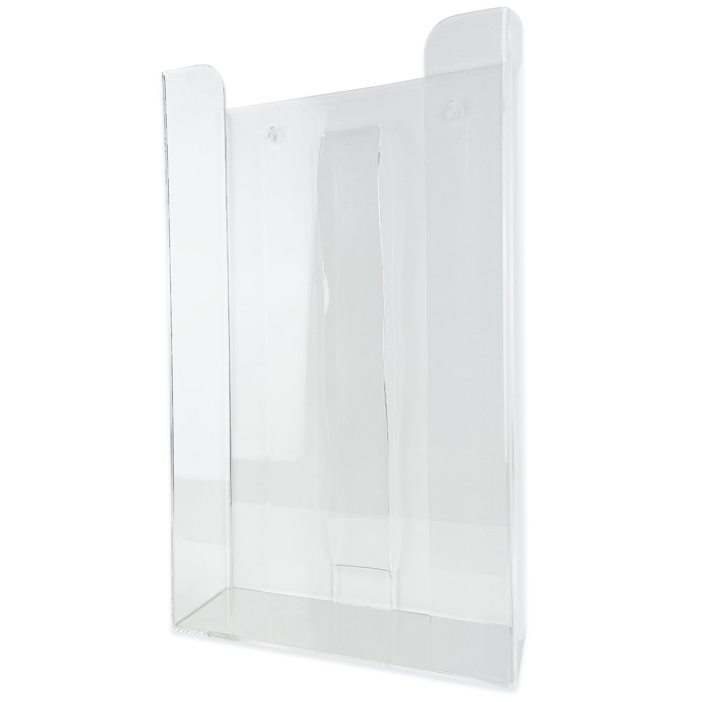 The ARNOMED glove dispenser for 3-fold filling from ARNOWA GmbH is a transparent acrylic glove holder with an open top and front for ready-to-grab disposable gloves. The flat base provides stability.