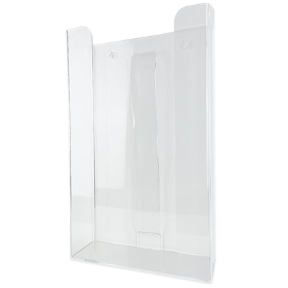 The ARNOMED glove dispenser for 3-fold filling from ARNOWA GmbH is a transparent acrylic glove holder with an open top and front for ready-to-grab disposable gloves. The flat base provides stability.