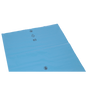 The EMIL DEISS KG refuse sacks made from recycled LDPE 140 l are flat, rectangular blue plastic bags with a black, circular recycling symbol "65", ideal for environmentally friendly waste disposal. Delivered as 150 rolls per carton.