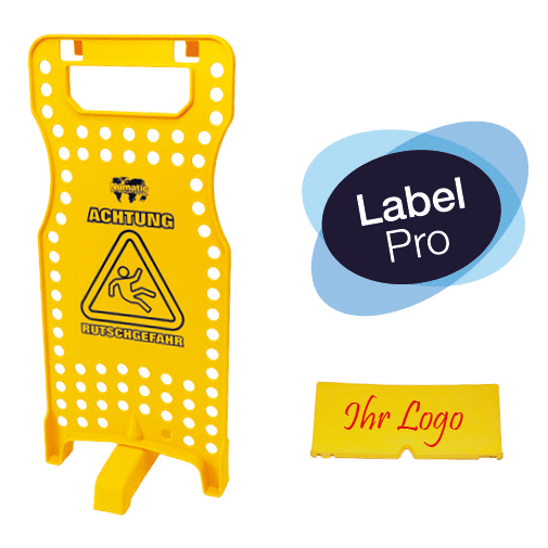 Numatic warning sign "W1" with brackets, yellow | Pack (1 piece)