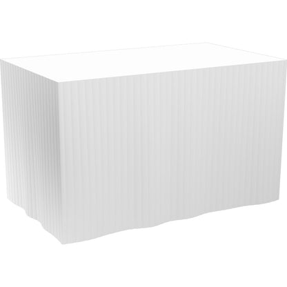 A large stack of plain white paper napkins is shown against a white background - ideal for pairing with Dunicel tablecloths, self-adhesive 72 cm, 5 sections of 4 m each from Duni GmbH for elegant table settings.