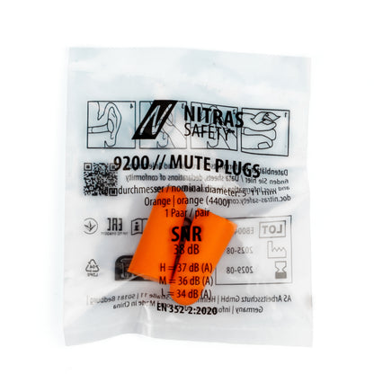 NITRAS MUTE PLUGS, ear plugs, orange, EN 352-2, 250 pairs / box PU | Pack (1 piece)