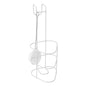 The ARNOWA GmbH ARNOMED urine bottle holder (1 piece) is a white metal holder with an open frame and a white toilet brush on a chain, perfect for organizing medical accessories, against a plain background.