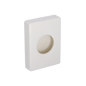 The DEISS 99301 Dispenser Hygiene Box (100x139.5x27.5 mm, white) by EMIL DEISS KG is a white, rectangular wall plate with a central opening for cable management or hygienic storage in medical facilities. Package: 25 pieces.