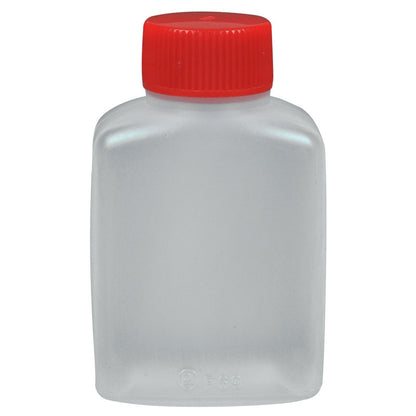 The soy container from Abena Re-Seller GmbH is a small, clear container with a wide body and a red screw cap, ideal for storing soybeans, depicted on a simple white background.