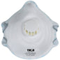 The white disposable mask Thor respirator mask, FFP 2 with valve (831111) from Abena Re-Seller GmbH features a central exhalation valve, an adjustable nose clip, two elastic bands, and a "THOR" label with certification details. Package: 10 pieces.