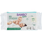 A pack of Bambo Nature wet wipes (50 pieces) from Abena Re-Seller GmbH, made from 100% viscose, biodegradable, suitable for sensitive skin, with 0% perfume and color.