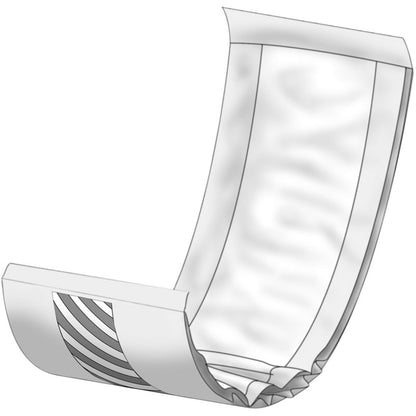A simple black and white illustration of an unfolded ABENA Let disposable diaper from Abena Re-Seller GmbH, highlighting the absorbent inner material and elastic leg cuffs - ideal for taking along in a high-quality bag for on-the-go.