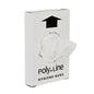 A white box labeled "Abena Re-Seller GmbH Hygiene Bags, 12.5 x 24.5 cm, 15 my HDPE, White" dispenses a bag from a round opening - ideal for organized and accessible waste disposal. Each box contains 25 packs.