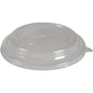 Pictured is a transparent, round PP lid (ø 14.5 cm) with a slight curvature and small tab from Abena Re-Seller GmbH on a white background. Product: Lid for bowl, pack (50 pieces).