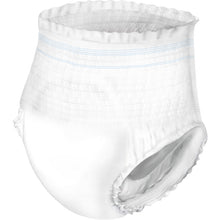 The ABENA Pants XS1, Premium | Package (24 pieces) by Abena Re-Seller GmbH is a disposable pant for adults with an elastic waistband and light blue lines, designed for optimal incontinence care. Pictured on a solid background.