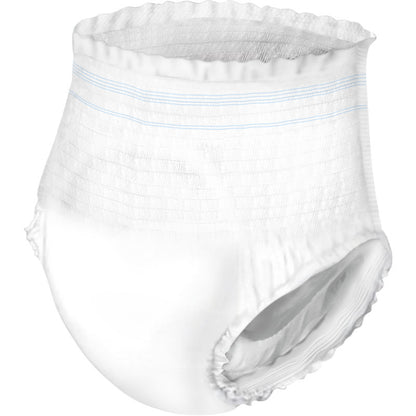 The ABENA Pants XS1, Premium | Package (24 pieces) by Abena Re-Seller GmbH is a disposable pant for adults with an elastic waistband and light blue lines, designed for optimal incontinence care. Pictured on a solid background.