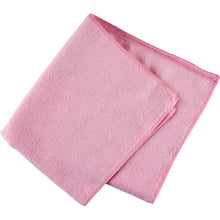 Pictured is a folded pink microfiber cloth ENA Natura 40x40 cm from Abena Re-Seller GmbH on a white background, ideal for streak-free cleaning.